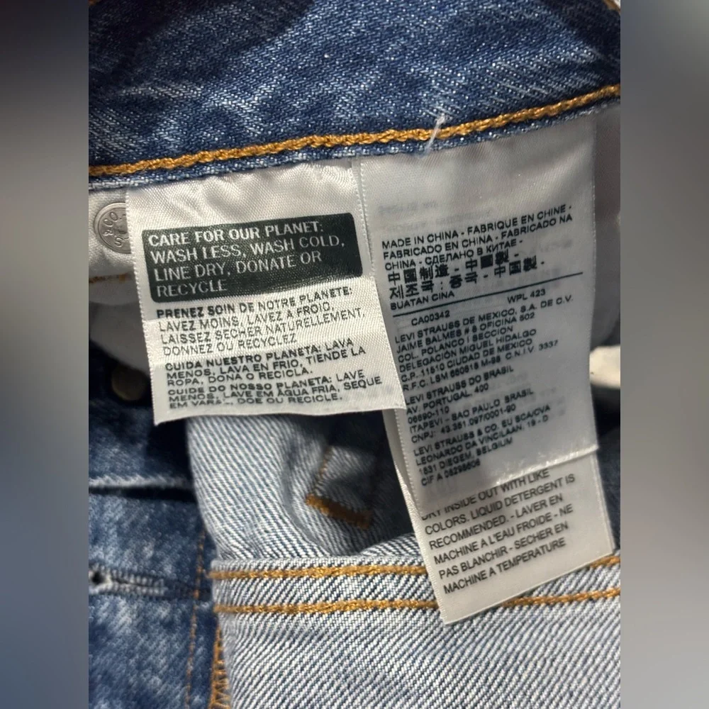 Levi's 501 Button Fly Cut Off Big E Medium Wash Denim Shorts Classic Size:w27 - Picture 8 of 9